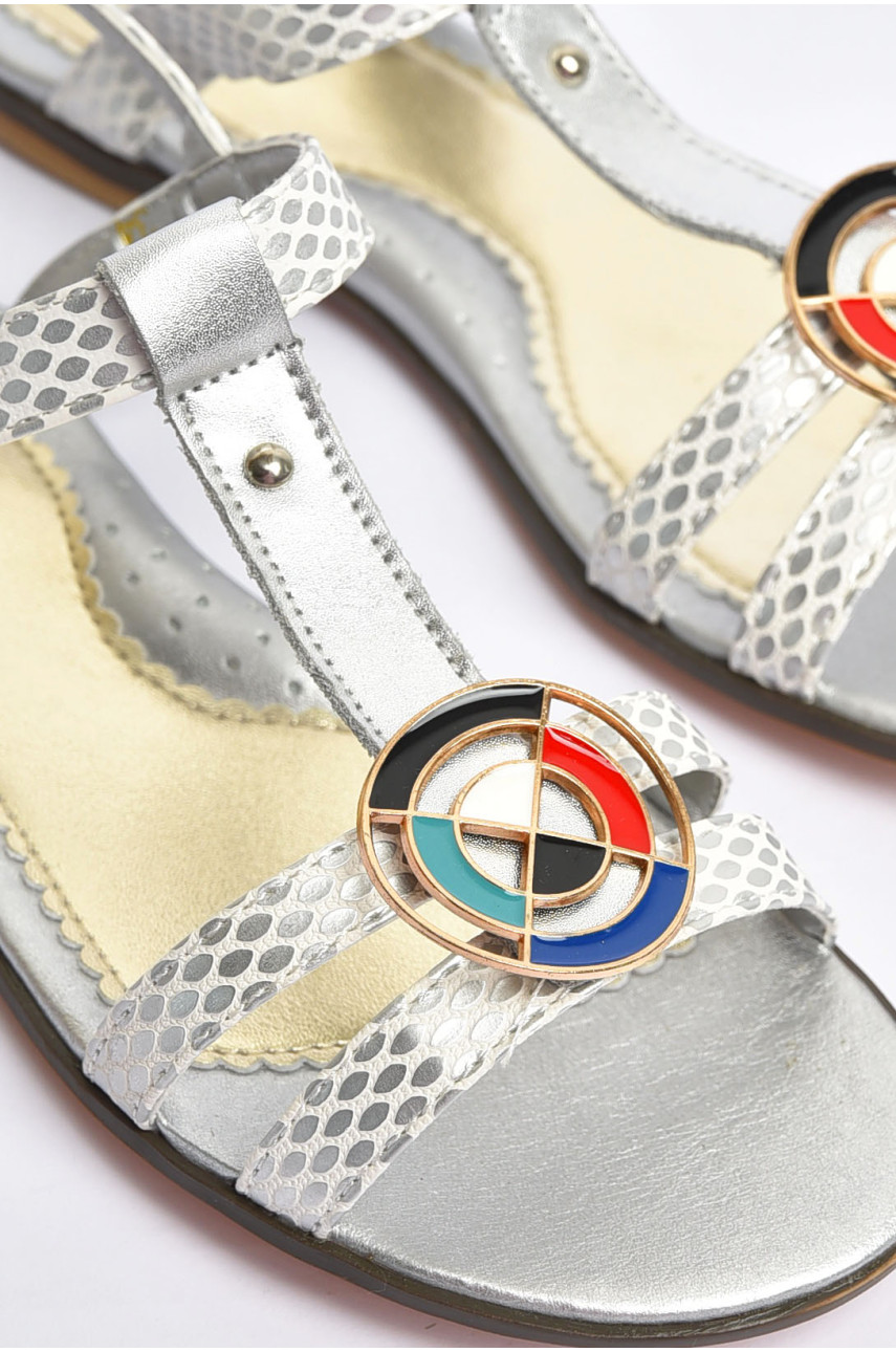 Босоніжки для дівчинки сріблястого кольору в35-32а 202179