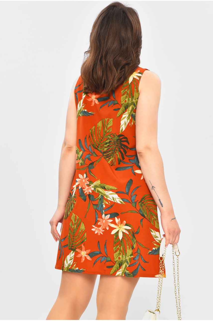 Сарафан женский коричневого цвета с принтом 822 202189 Сарафан женский коричневого цвета с принтом 822 202189