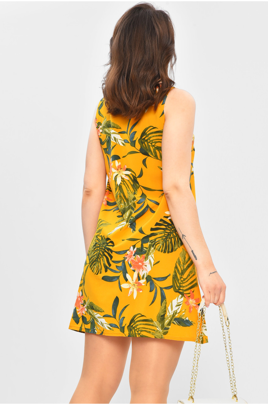 Сарафан женский горчичного цвета с принтом 822 202191 Сарафан женский горчичного цвета с принтом 822 202191