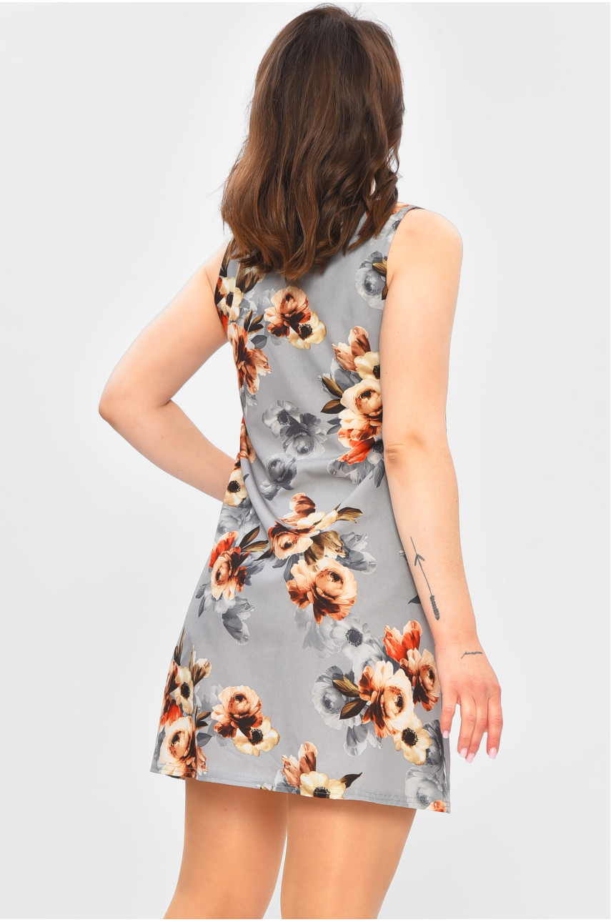 Сарафан женский серого цвета с принтом 822 202193 Сарафан женский серого цвета с принтом 822 202193