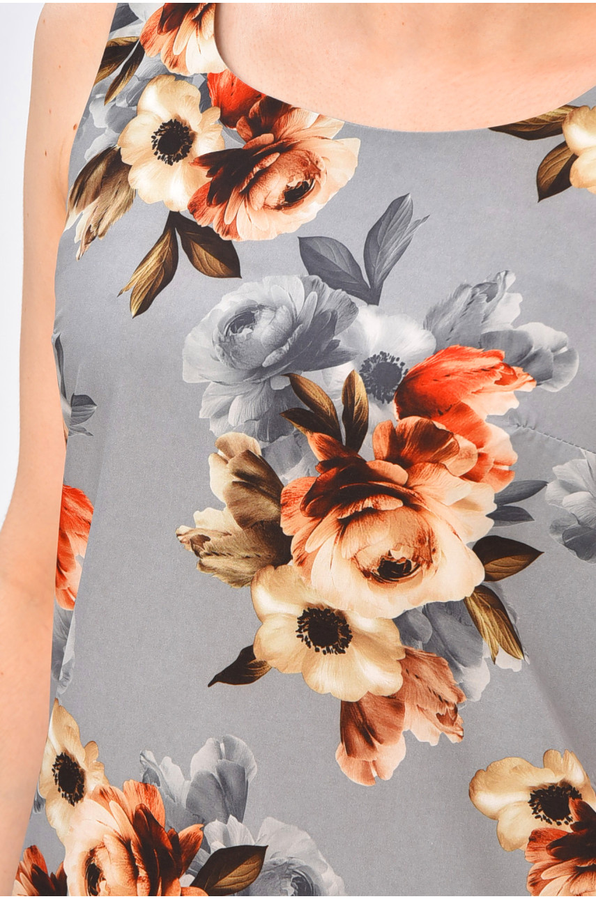 Сарафан женский серого цвета с принтом 822 202193 Сарафан женский серого цвета с принтом 822 202193