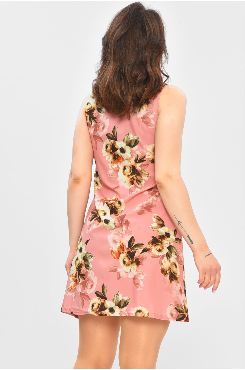 Сарафан женский светло-розового цвета с принтом 822 202201 Сарафан женский светло-розового цвета с принтом 822 202201