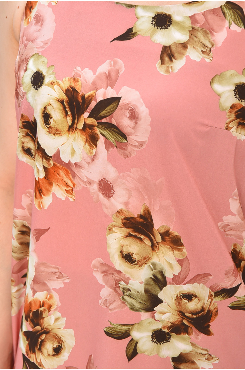 Сарафан женский светло-розового цвета с принтом 822 202201 Сарафан женский светло-розового цвета с принтом 822 202201