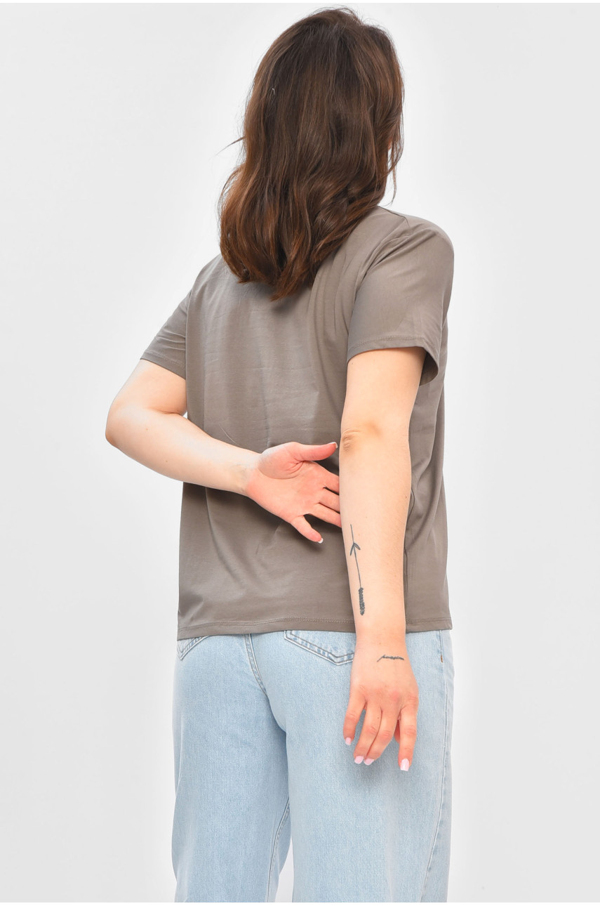 Футболка жіноча однотонна сірого кольору 9116 202211