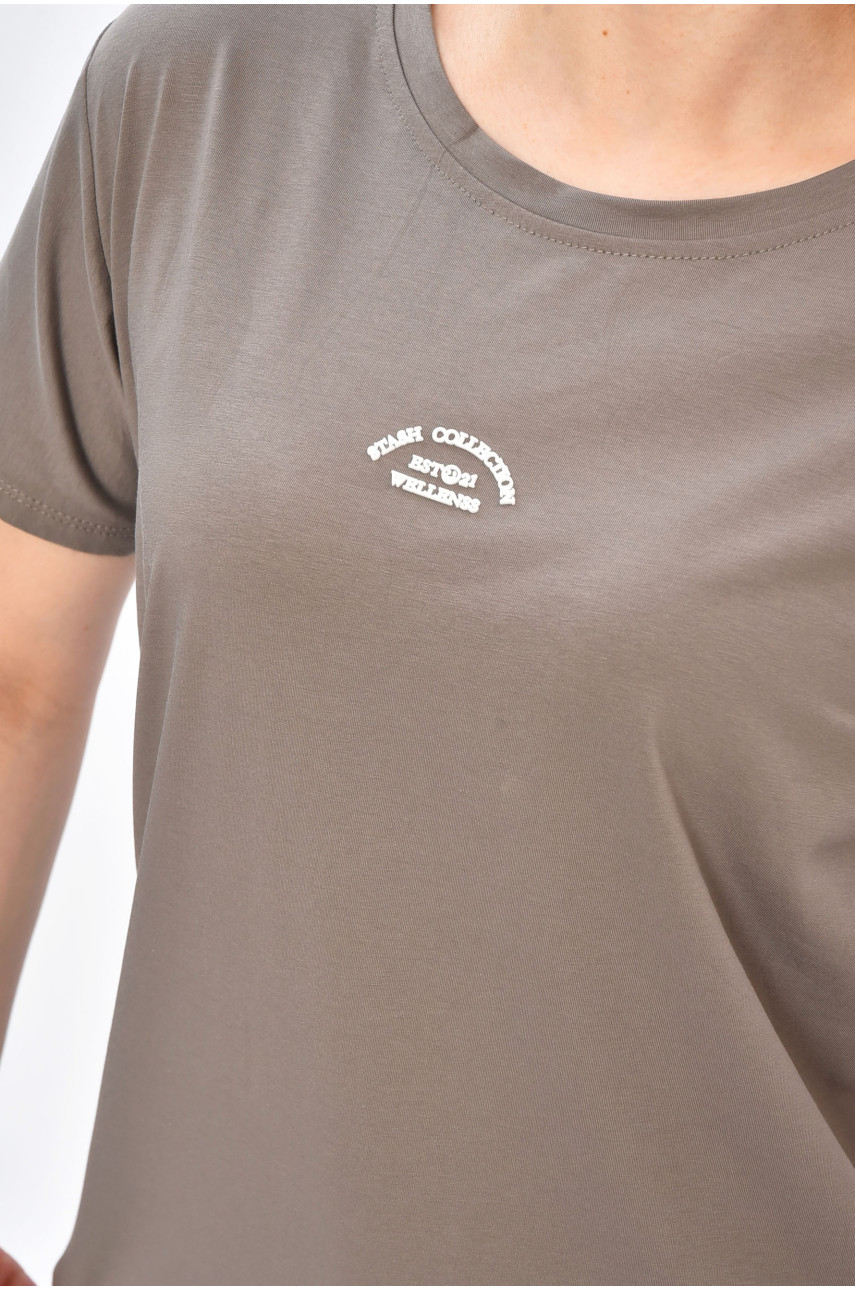 Футболка жіноча однотонна сірого кольору 9116 202211