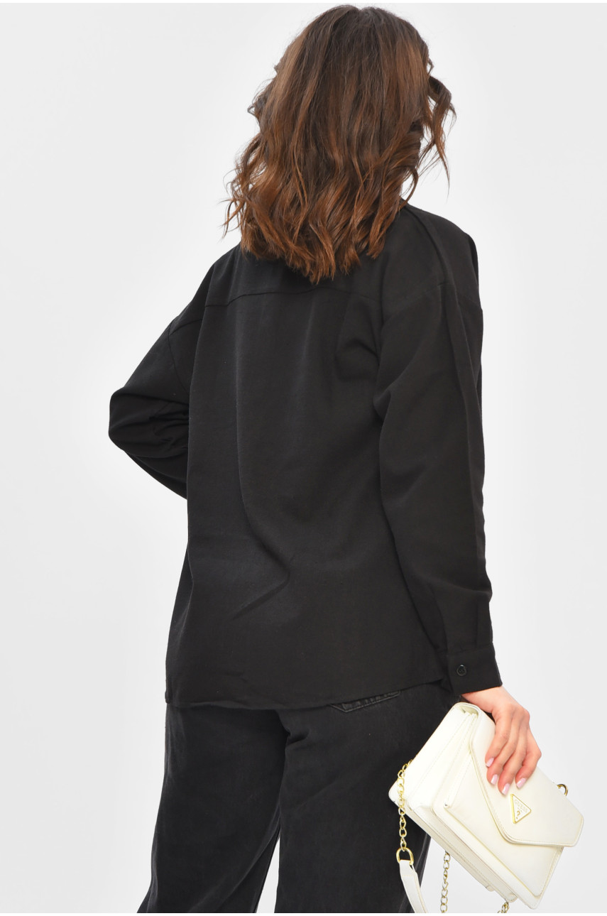 Сорочка жіноча напівбатальна чорного кольору 5013 202220 Сорочка жіноча напівбатальна чорного кольору 5013 202220