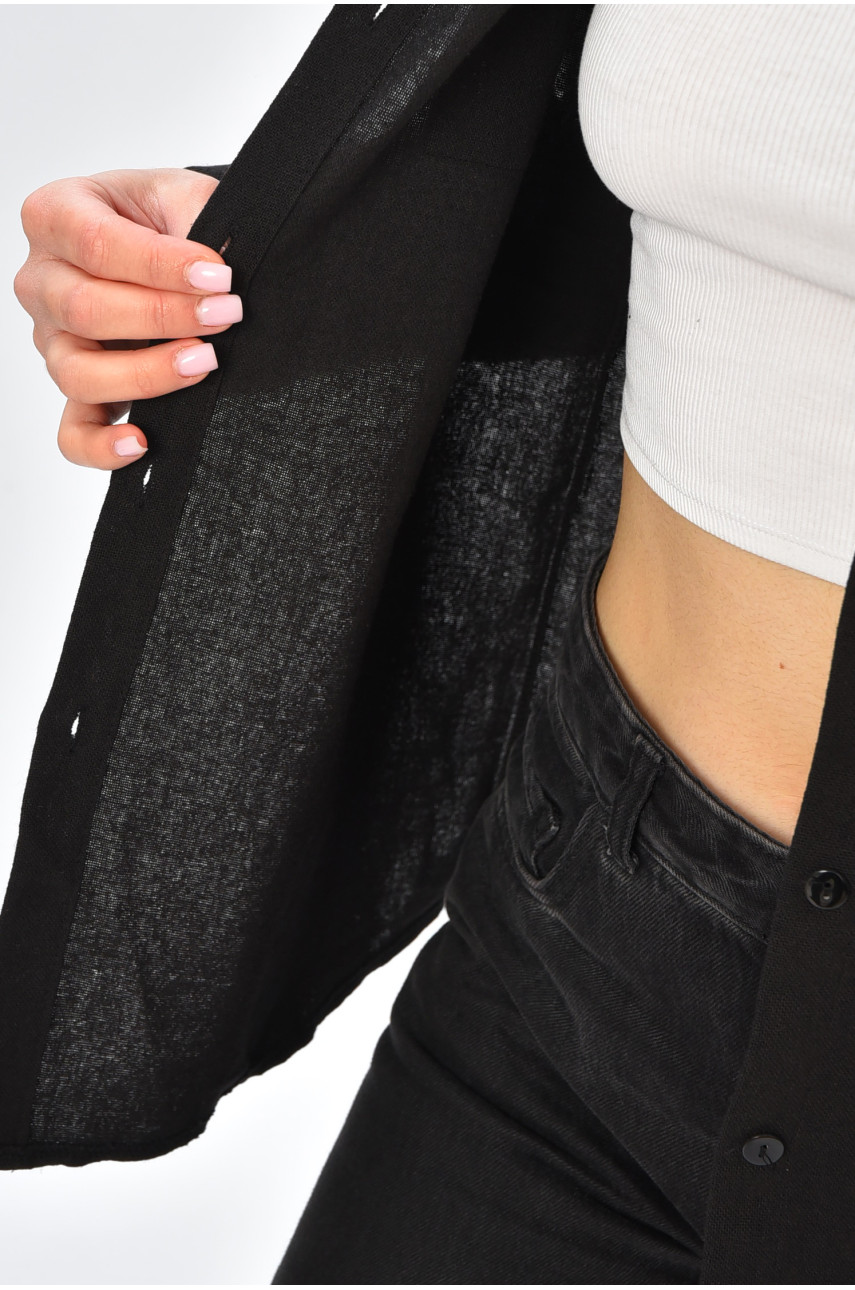 Сорочка жіноча напівбатальна чорного кольору 5013 202220 Сорочка жіноча напівбатальна чорного кольору 5013 202220