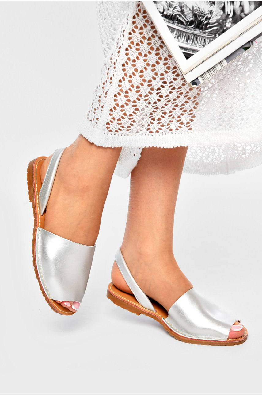 Босоніжки жіночі сріблястого кольору W33-1 202222