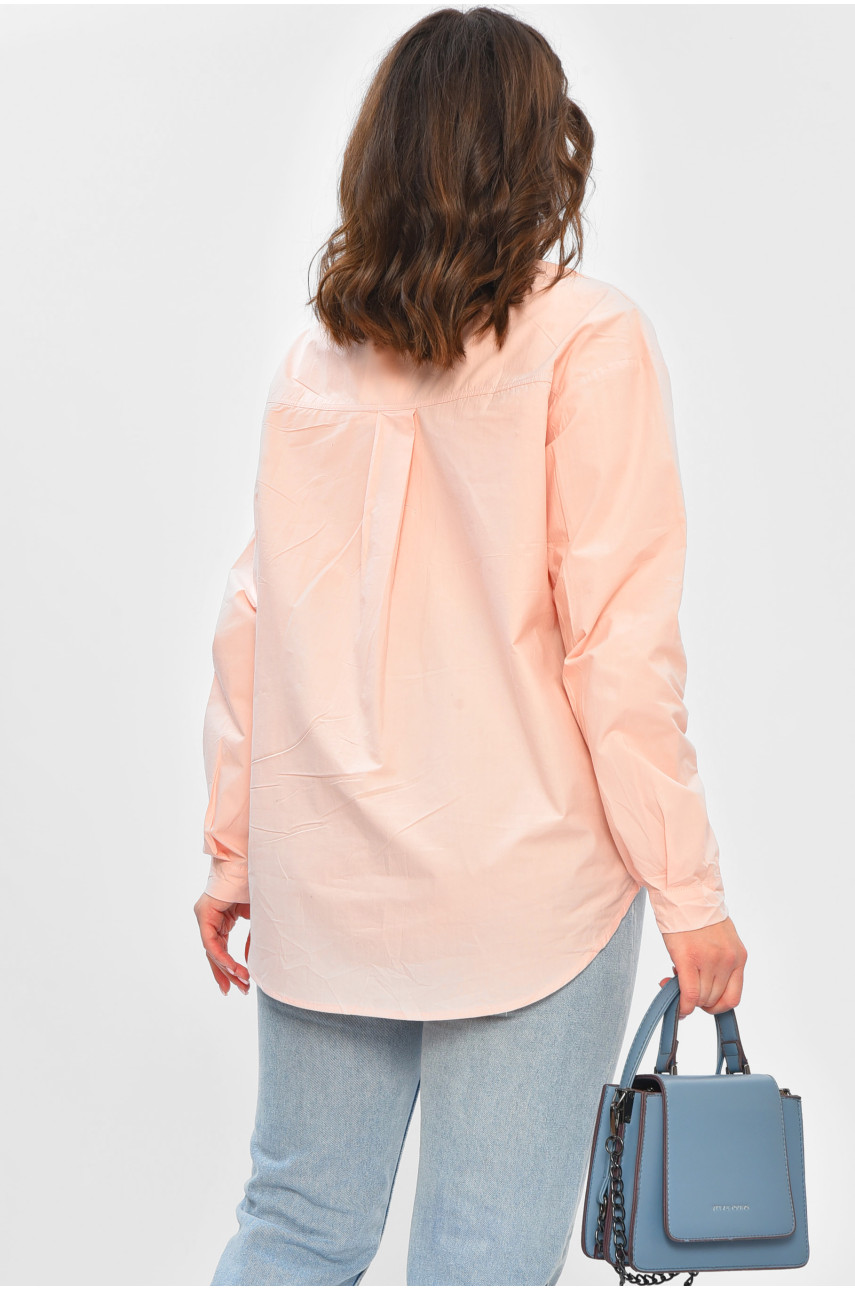 Рубашка женская однотонная светло-розового цвета 2166 202228 Рубашка женская однотонная светло-розового цвета 2166 202228
