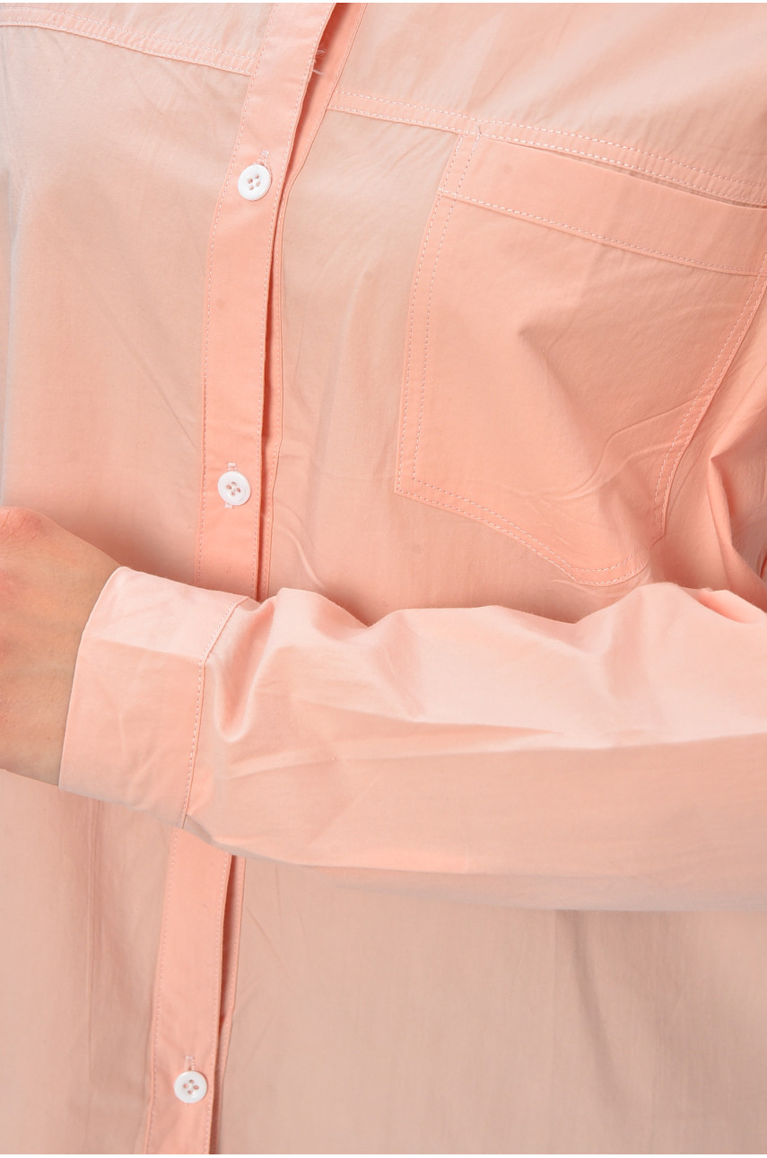 Рубашка женская однотонная светло-розового цвета 2166 202228 Рубашка женская однотонная светло-розового цвета 2166 202228