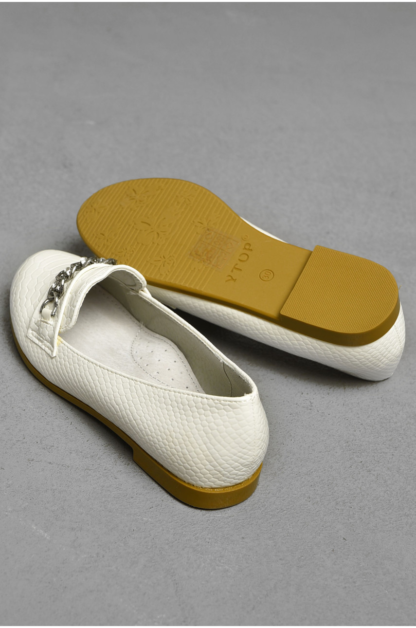 Балетки для девочки белого цвета 207-1 202229