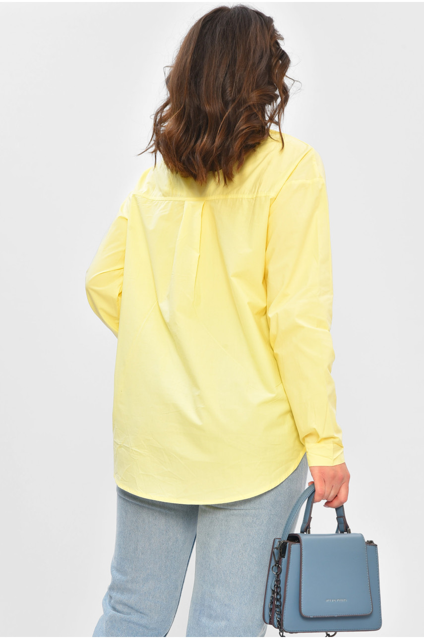 Рубашка женская однотонная желтого цвета 2166 202235