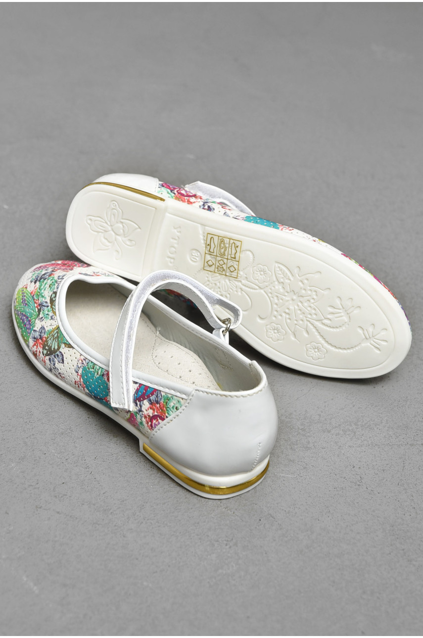 Балетки детские для девочки белого цвета 26-1 202236 Балетки детские для девочки белого цвета 26-1 202236