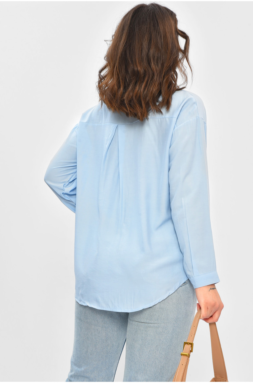 Сорочка жіноча однотонна блакитного кольору 275 202242 Сорочка жіноча однотонна блакитного кольору 275 202242