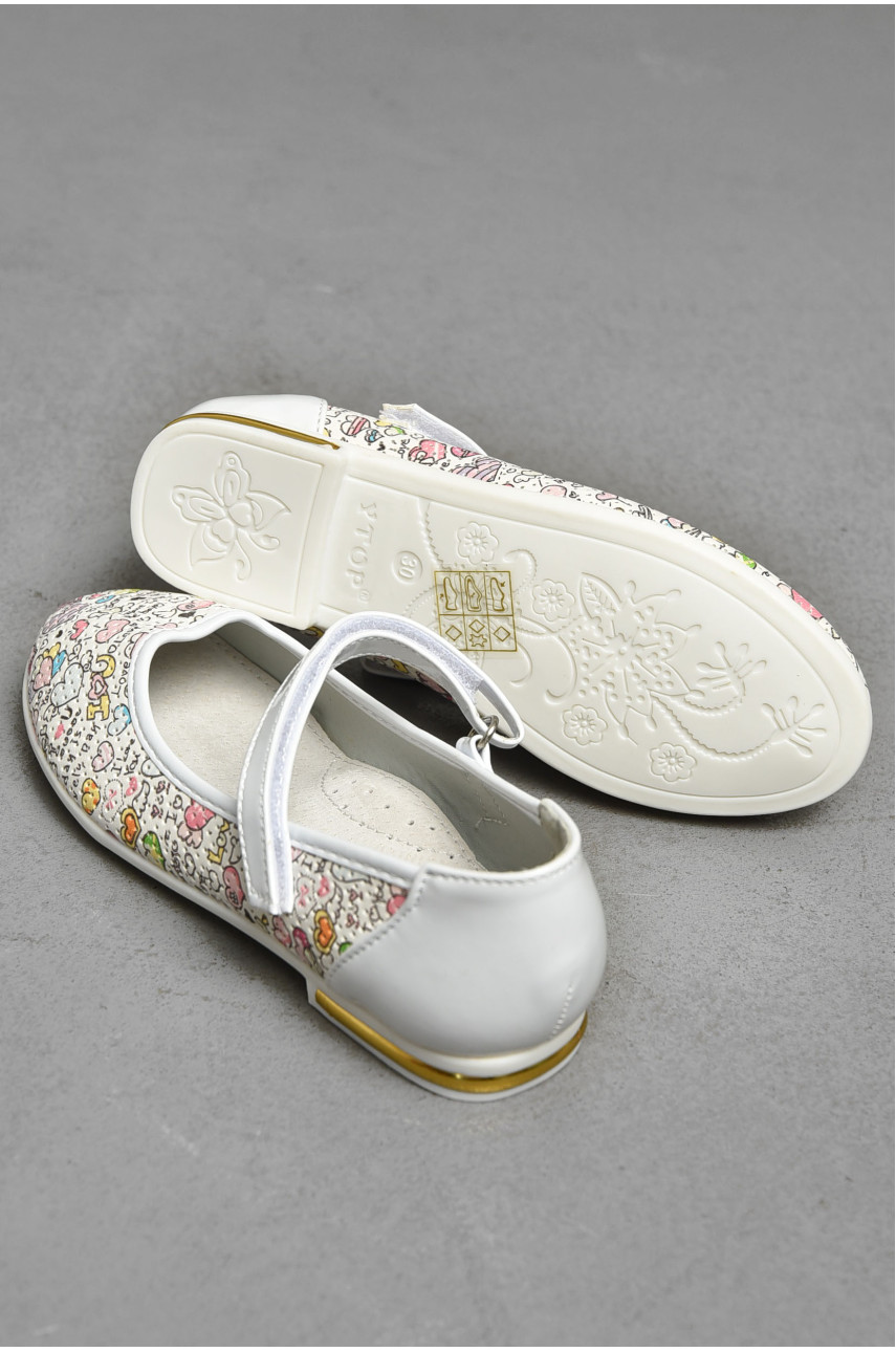 Балетки детские для девочки белого цвета 127-1 202243