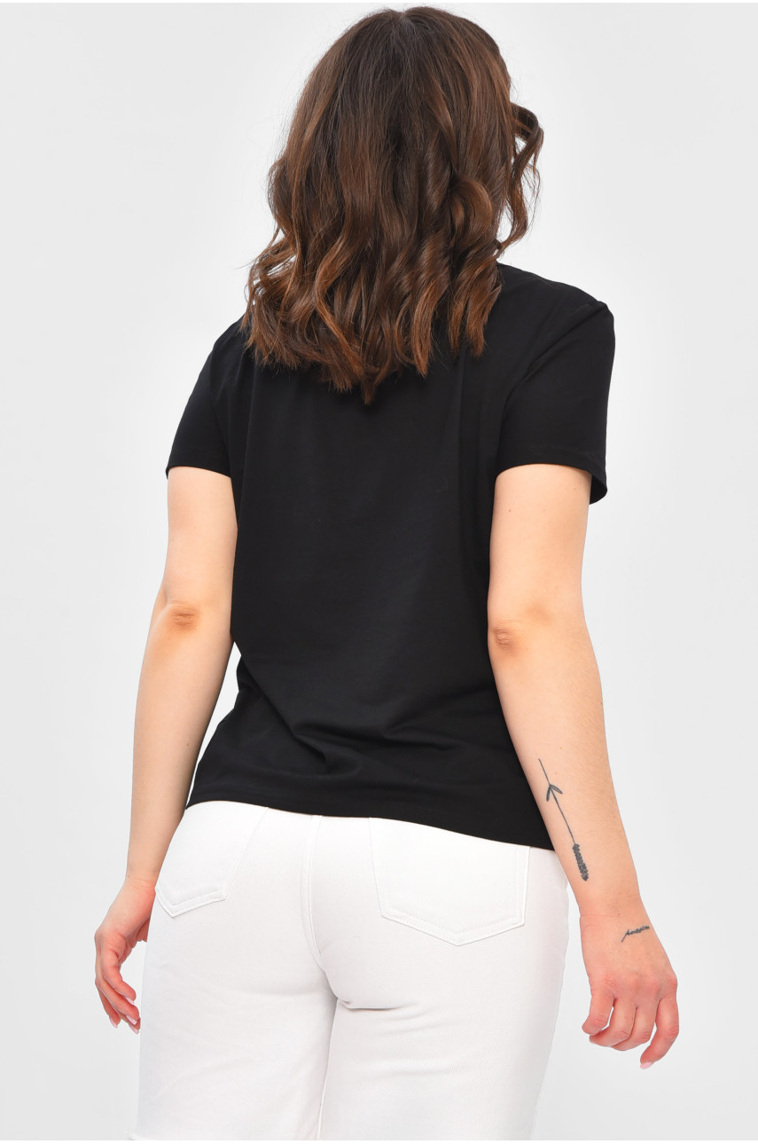 Футболка жіноча чорного кольору з принтом 8684 202248