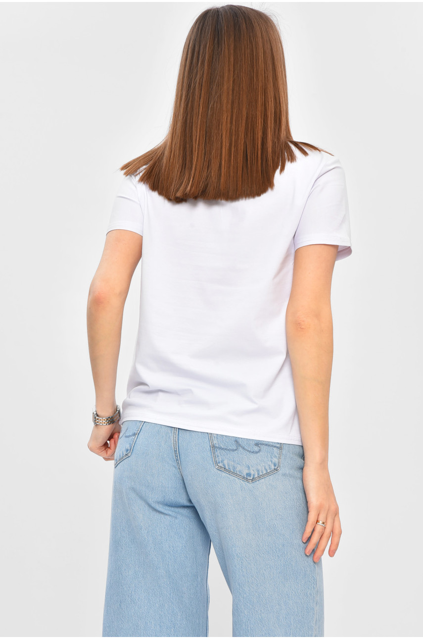 Футболка жіноча білого кольору з принтом 8684 202249