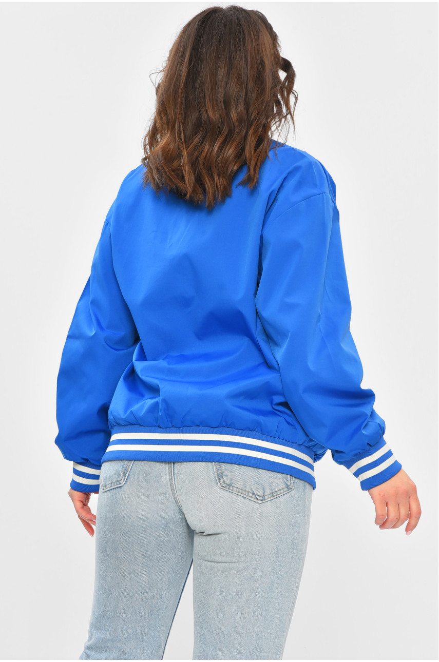 Бомбер женский полубатальний синего цвета 612 202257 Бомбер женский полубатальний синего цвета 612 202257