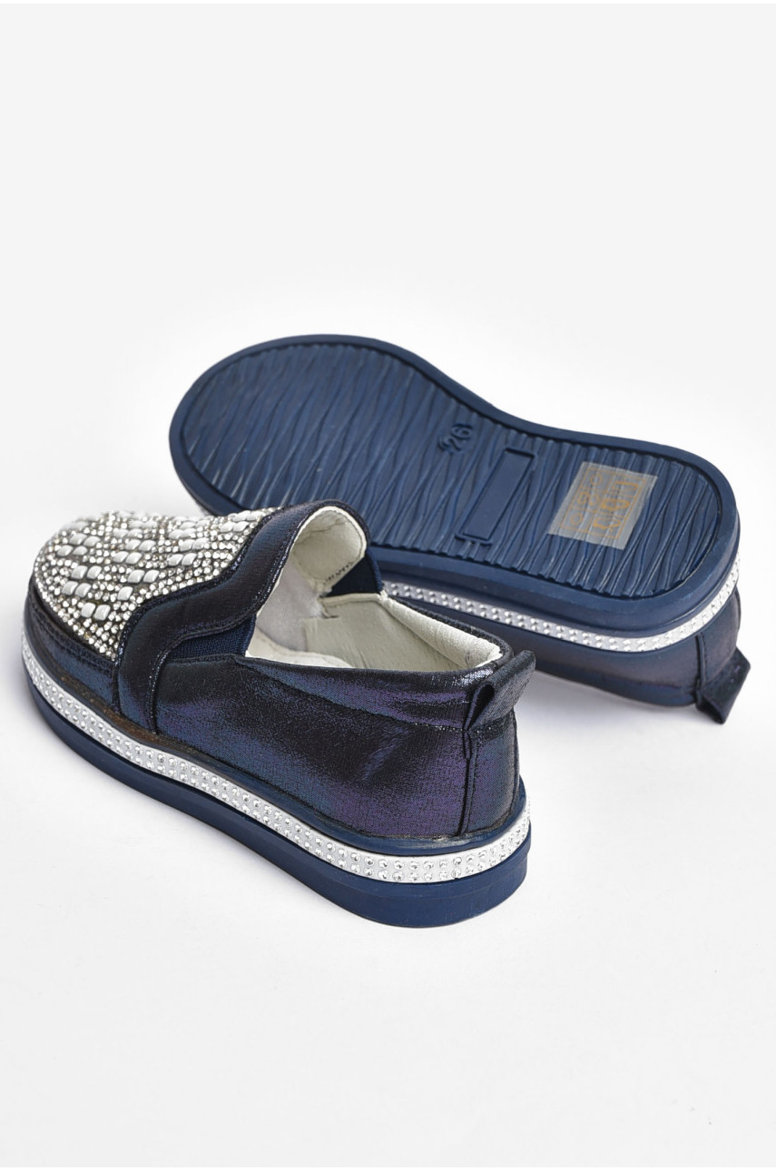 Мокасини дитячі для дівчинки темно-синього кольору 035-7 202299