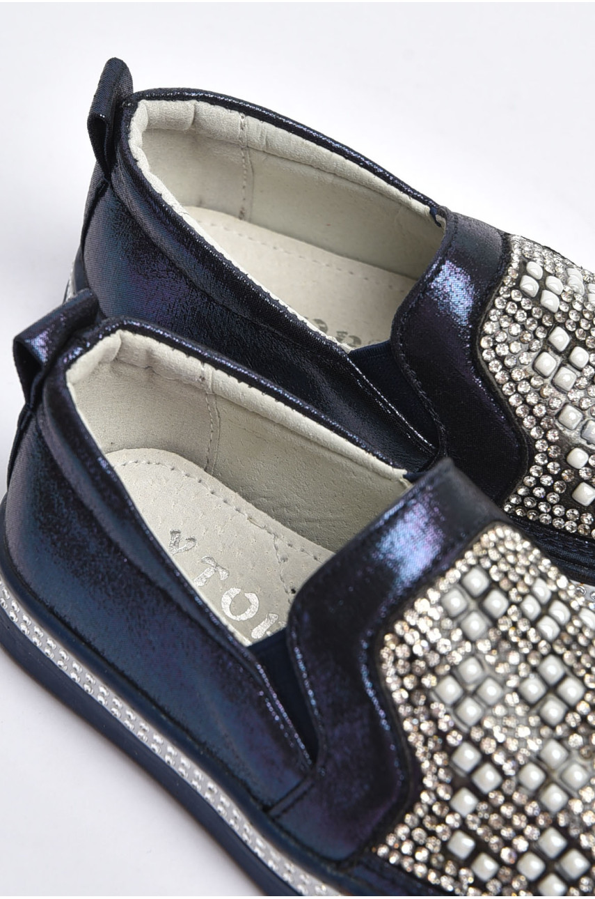 Мокасини дитячі для дівчинки темно-синього кольору 035-7 202299