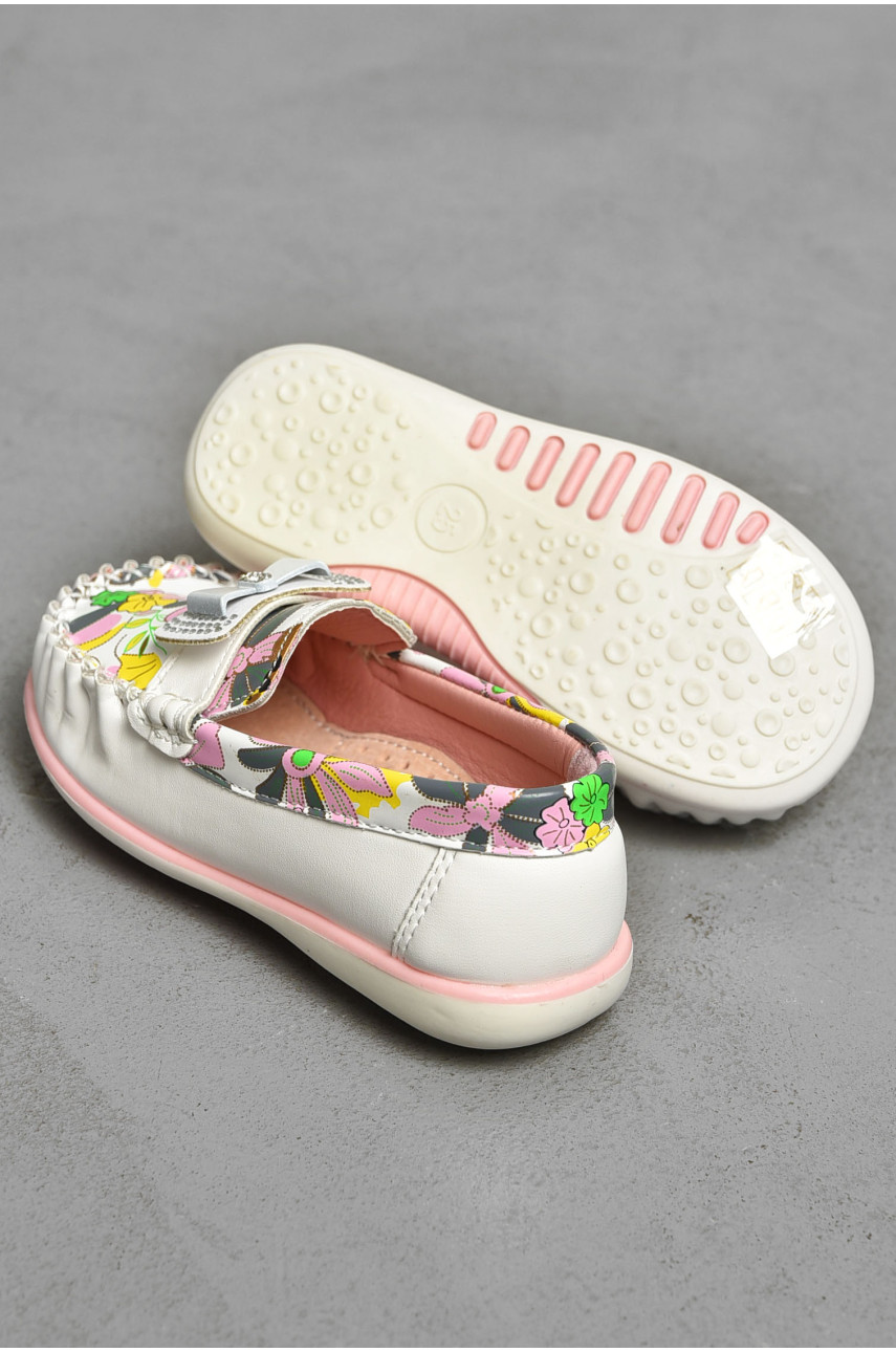 Мокасини дитячі для дівчинки білого кольору 115-1 202314