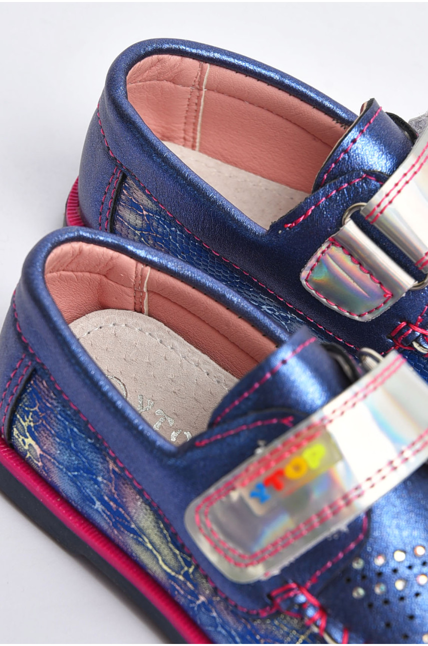 Мокасини дитячі для дівчинки темно-синього кольору 18303-7 202322