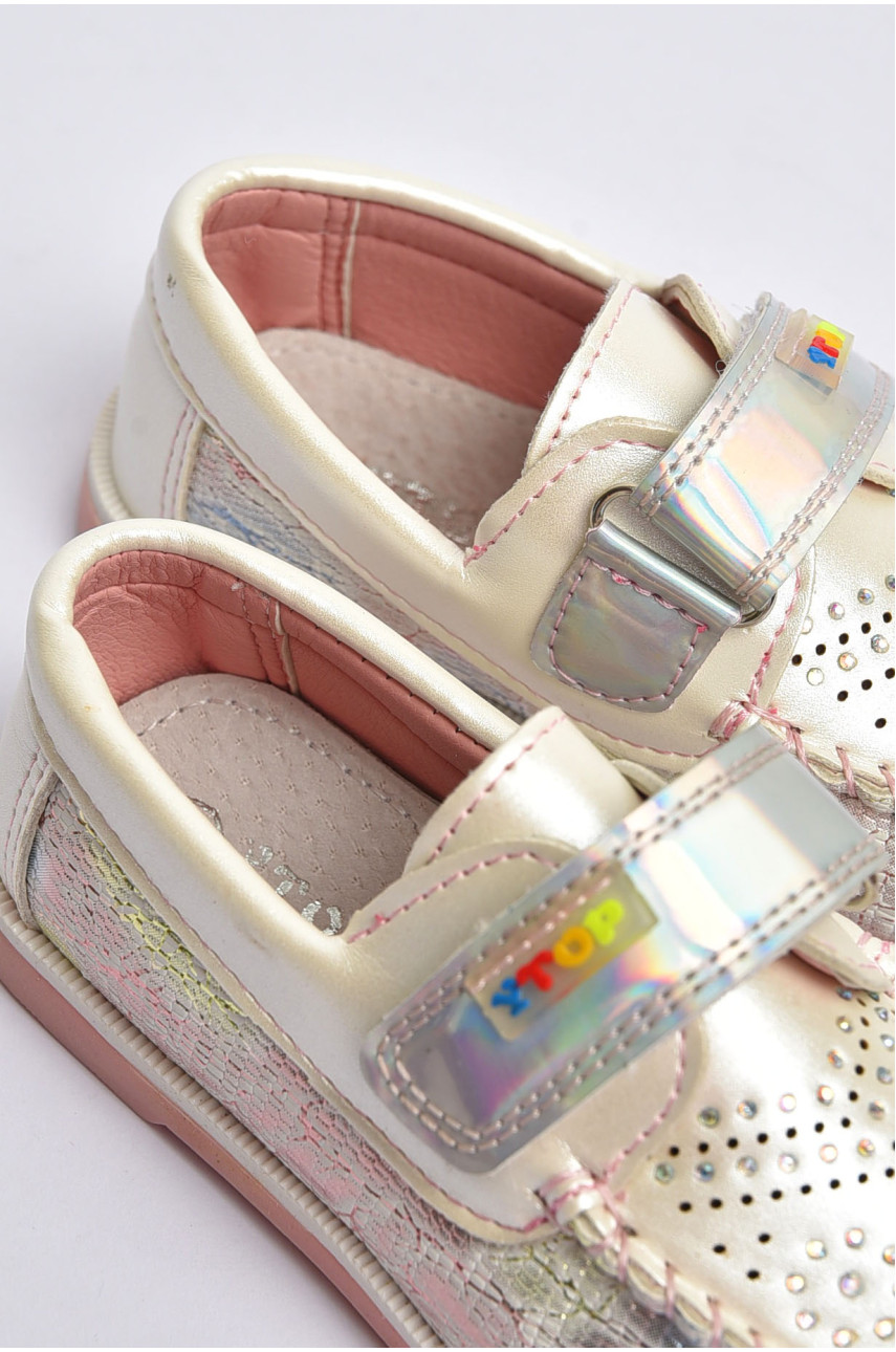 Мокасини дитячі для дівчинки білого кольору 18303-1 202331