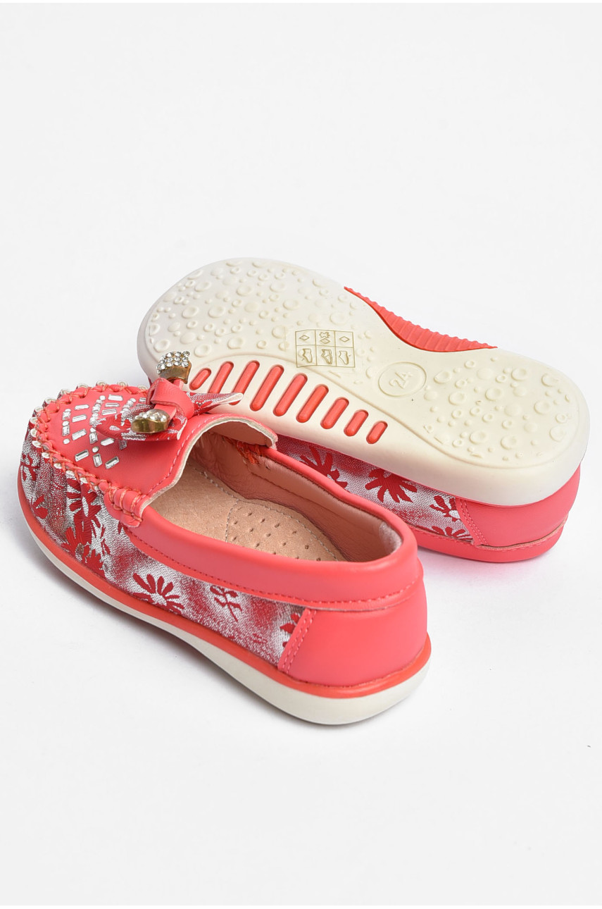 Мокасини дитячі для дівчинки коралового кольору 112-2 202334