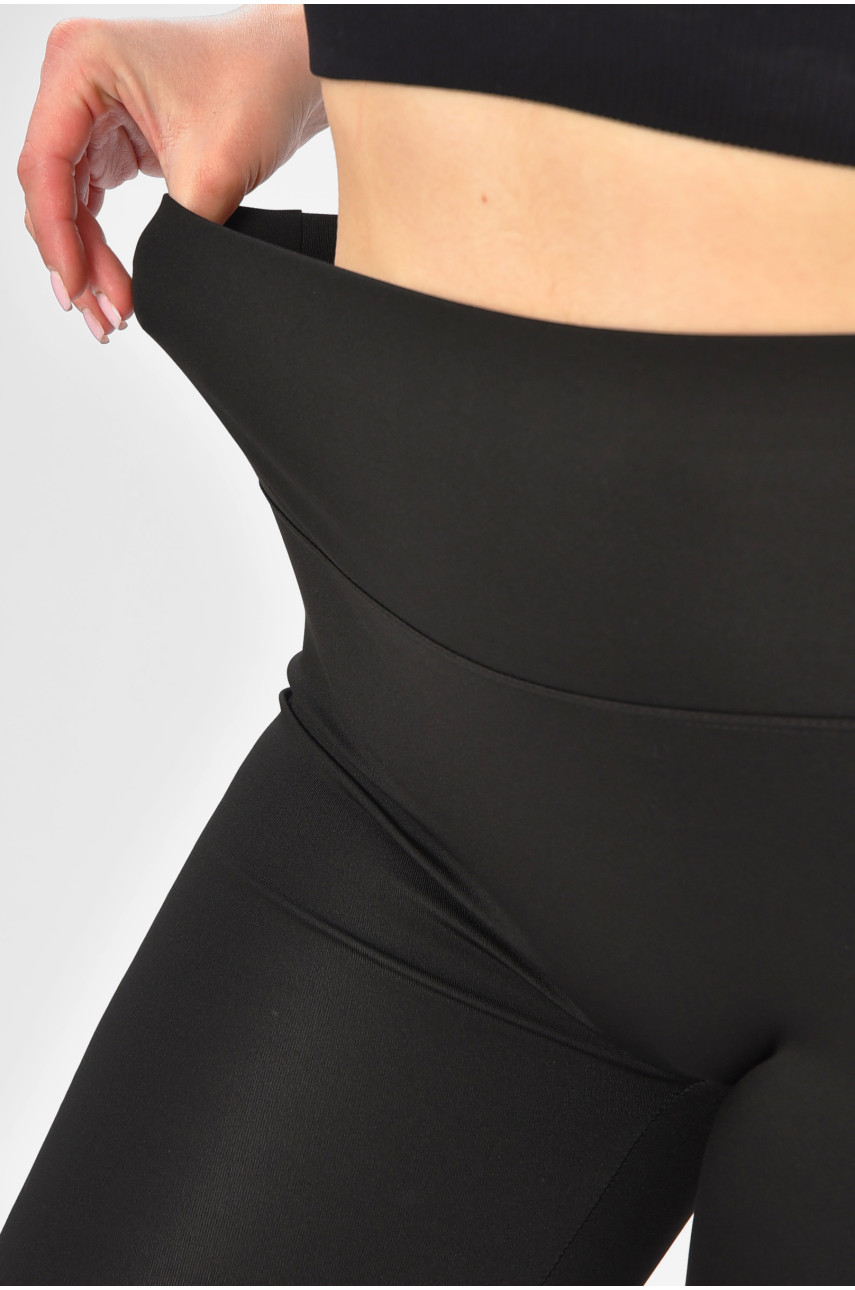 Велосипедки женские однотонные черного цвета А751 202337 Велосипедки женские однотонные черного цвета А751 202337