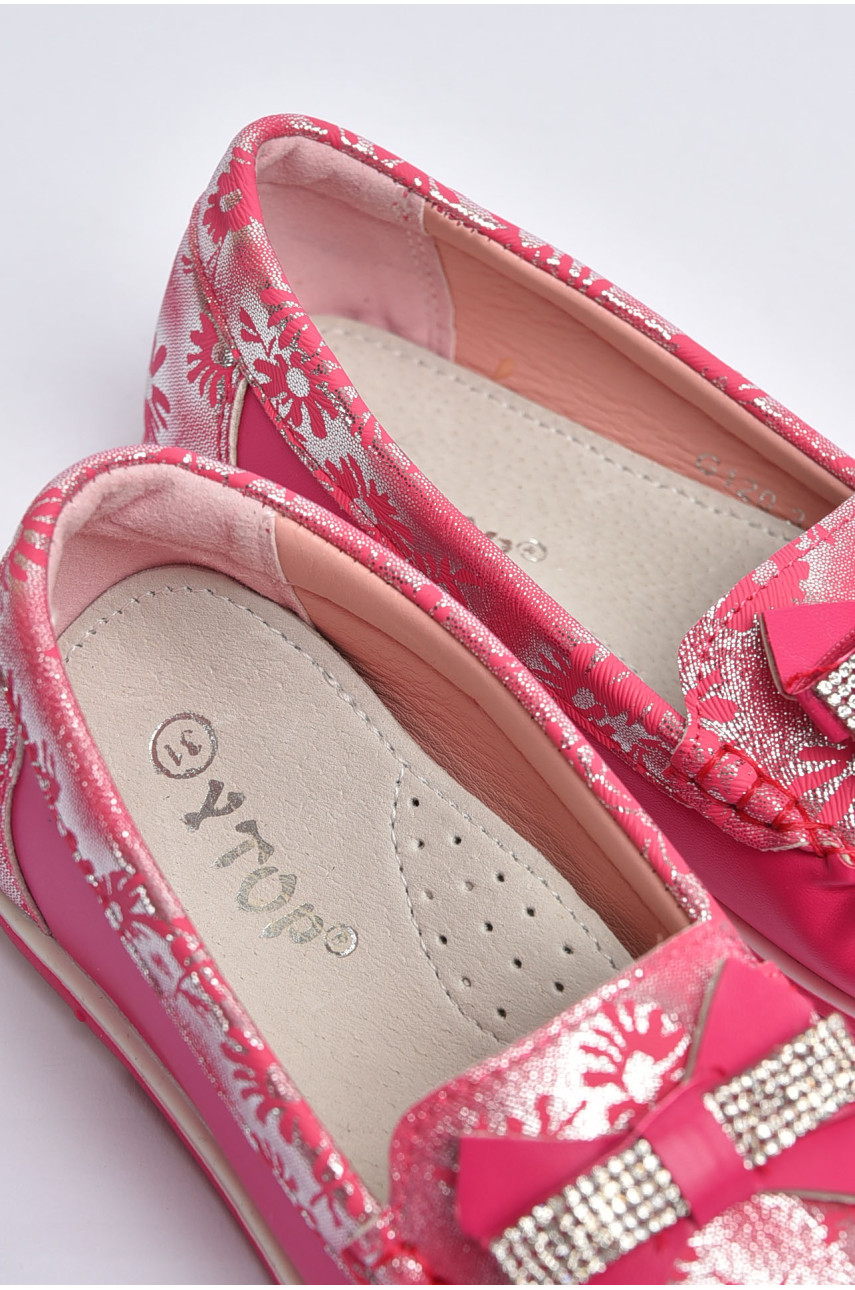 Мокасини дитячі для дівчинки рожевого кольору 120-5 202339