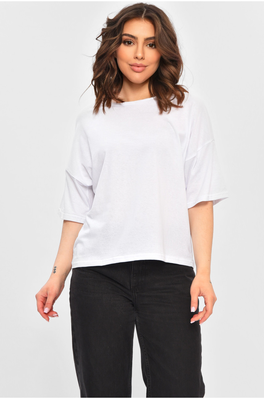 Футболка жіноча напівбатальна білого кольору 202345 Футболка жіноча напівбатальна білого кольору 202345