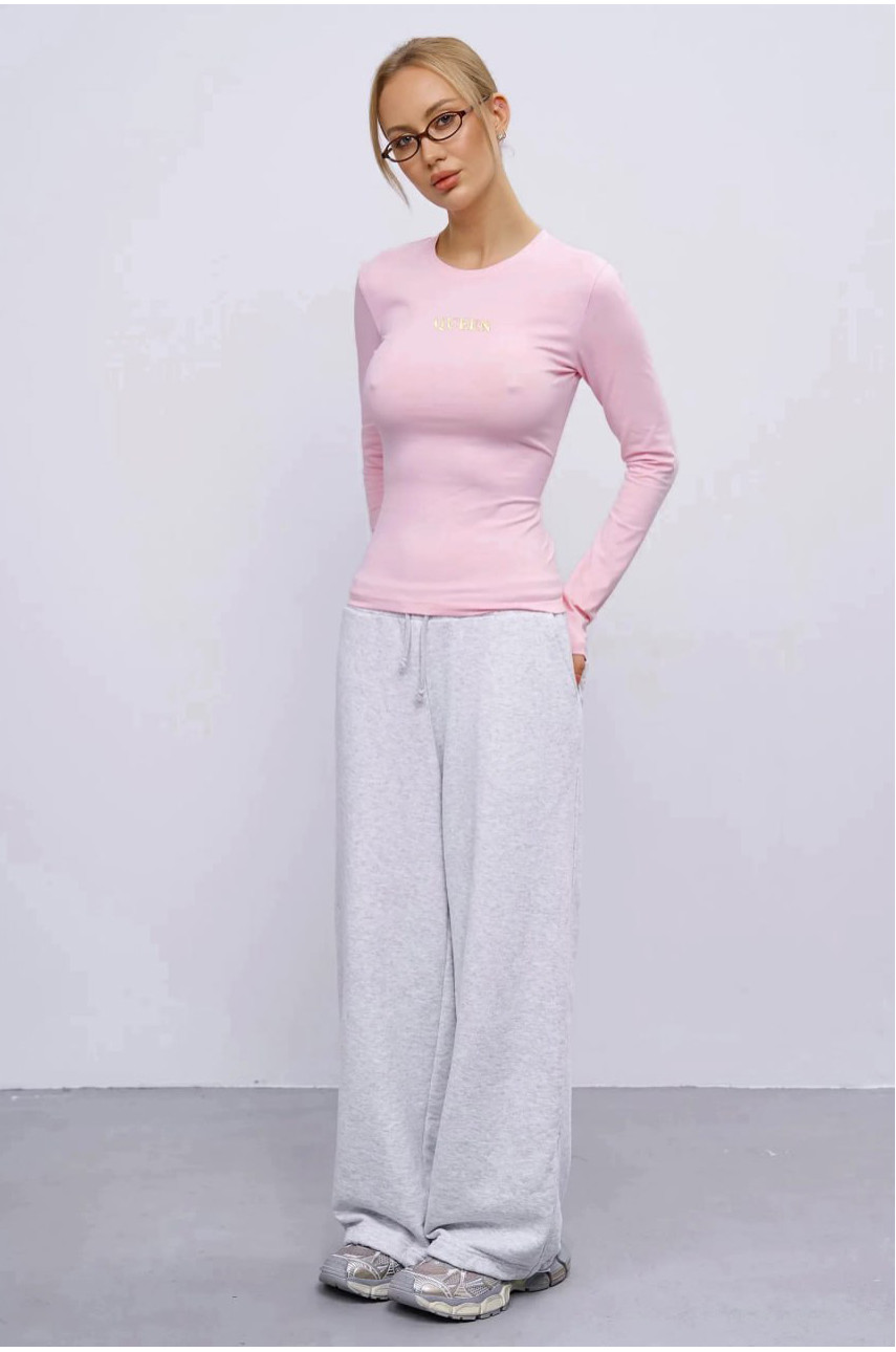 Лонгслив женский пудрового цвета 017 202346 Лонгслив женский пудрового цвета 017 202346