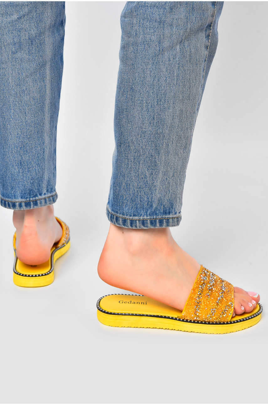 Шльопанці жіночі жовтого кольору а-6 202349