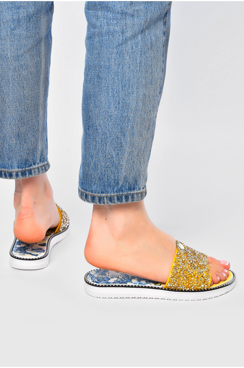 Шльопанці жіночі жовтого кольору а-8 202350