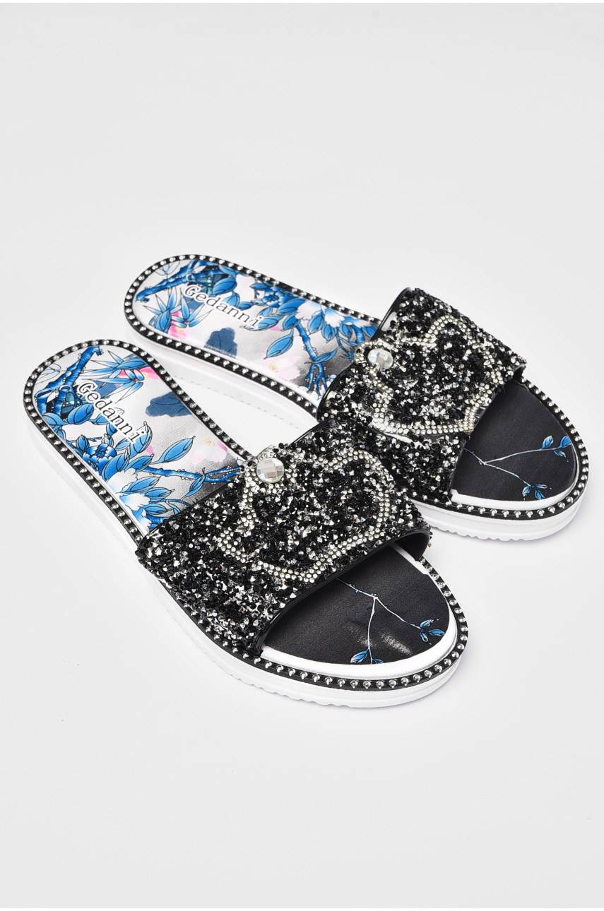 Шлепки женские черного цвета а-8 202351 Шлепки женские черного цвета а-8 202351