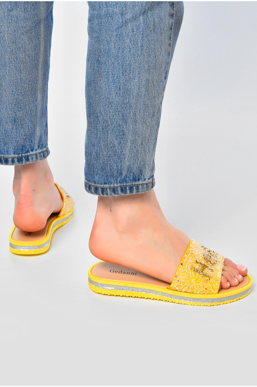 Шлепки женские желтого цвета а-7 202355 Шлепки женские желтого цвета а-7 202355