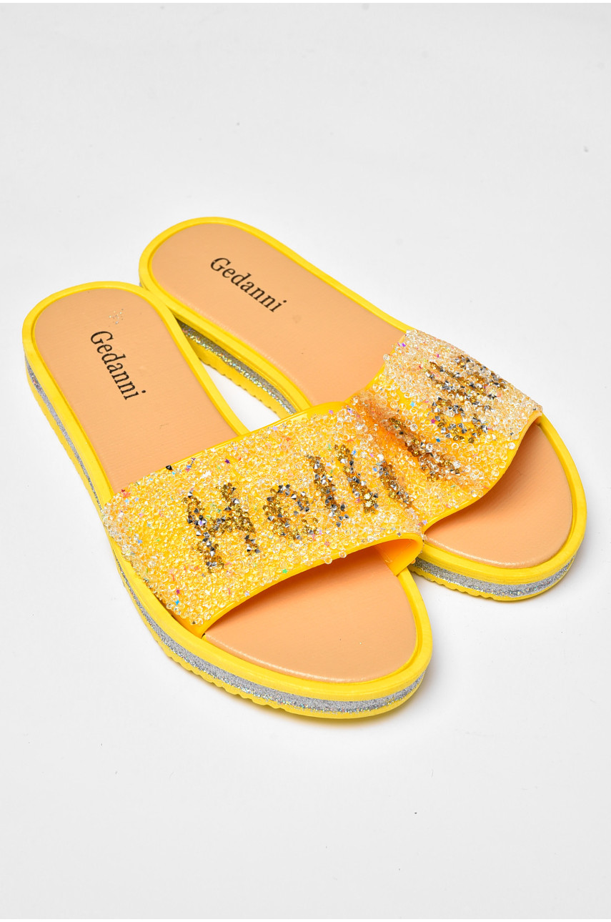 Шлепки женские желтого цвета а-7 202355 Шлепки женские желтого цвета а-7 202355