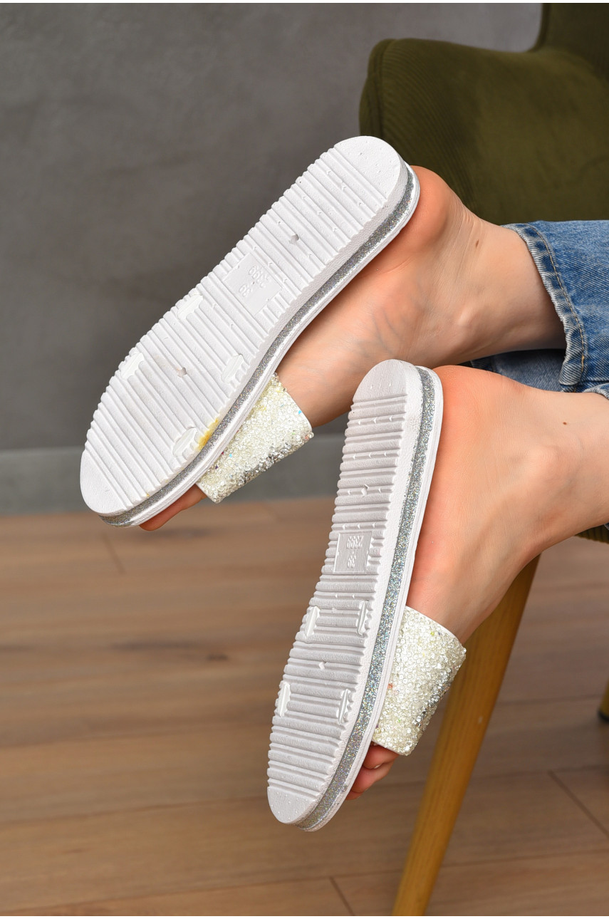 Шлепки женские белого цвета а-7 202356 Шлепки женские белого цвета а-7 202356