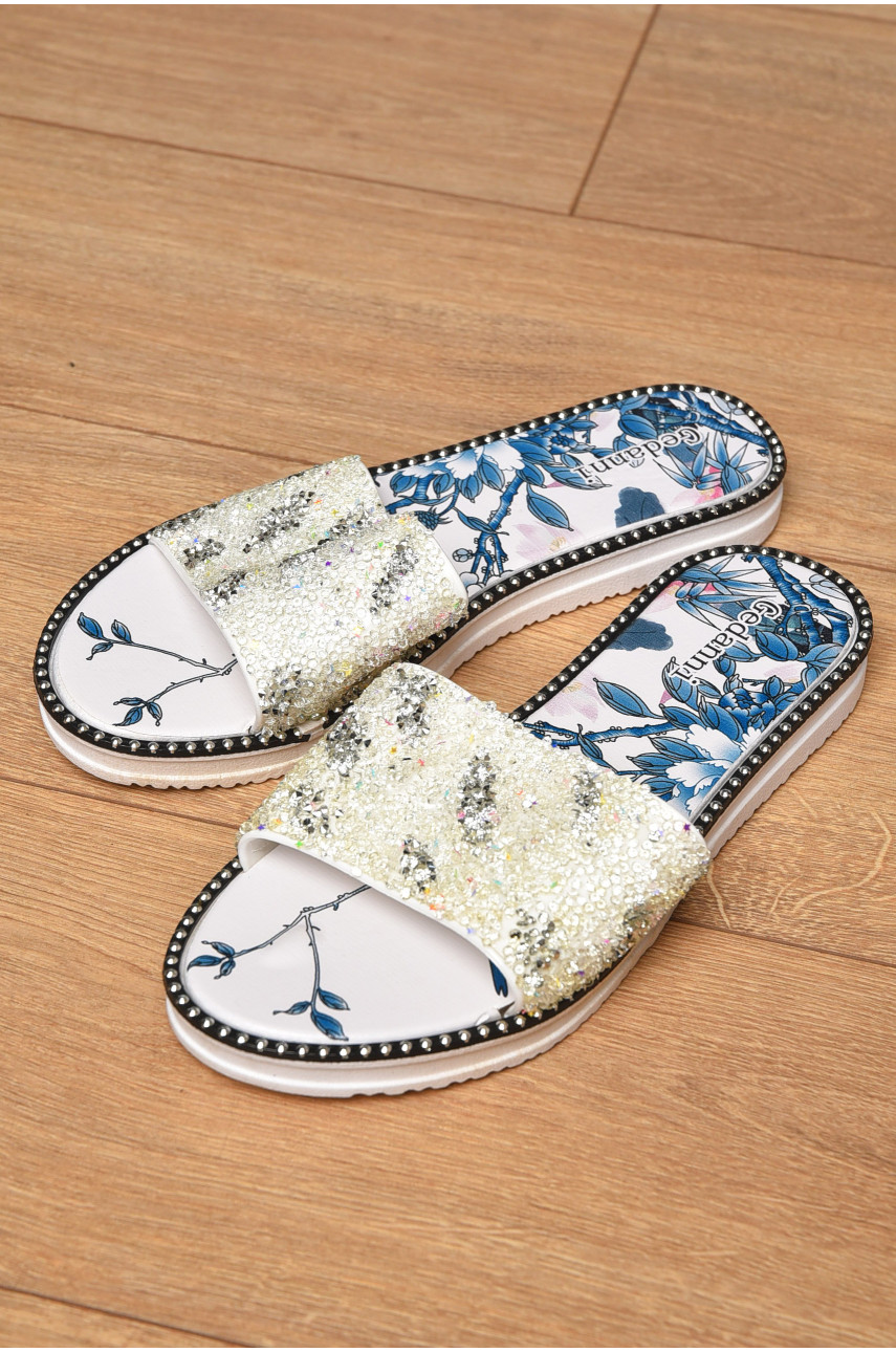 Шлепки женские белого цвета а-3 202360 Шлепки женские белого цвета а-3 202360