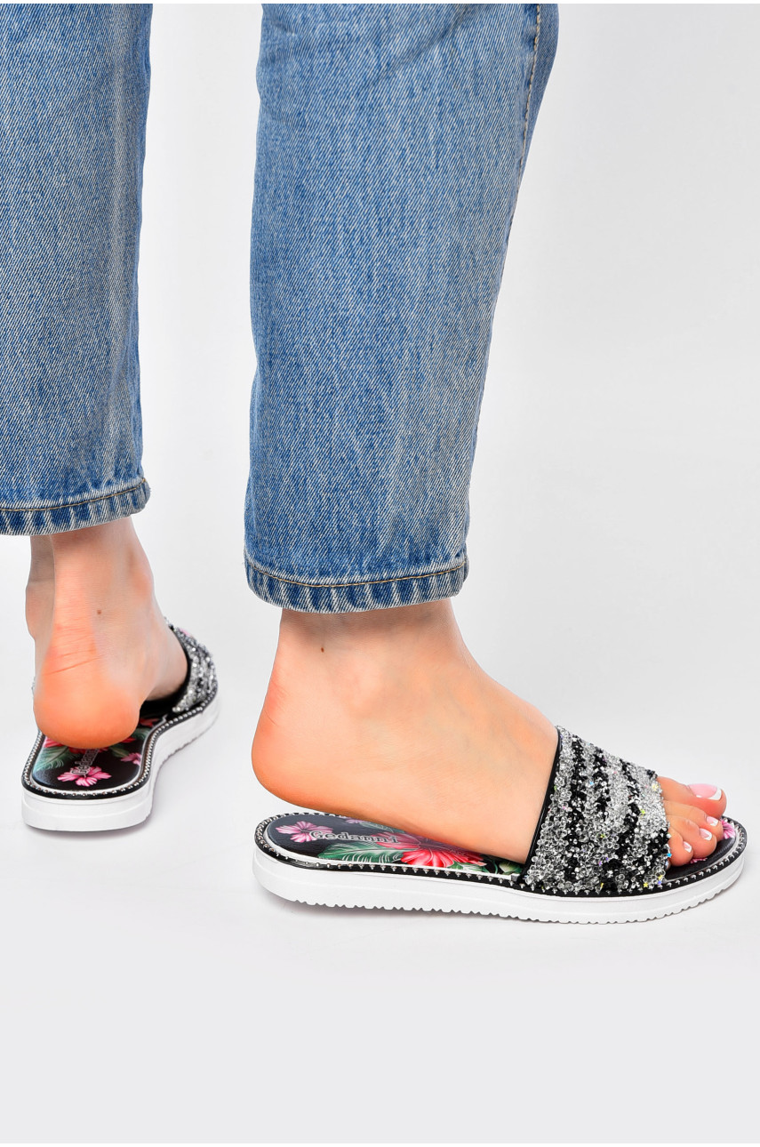 Шлепки женские черного цвета а-12 202361 Шлепки женские черного цвета а-12 202361