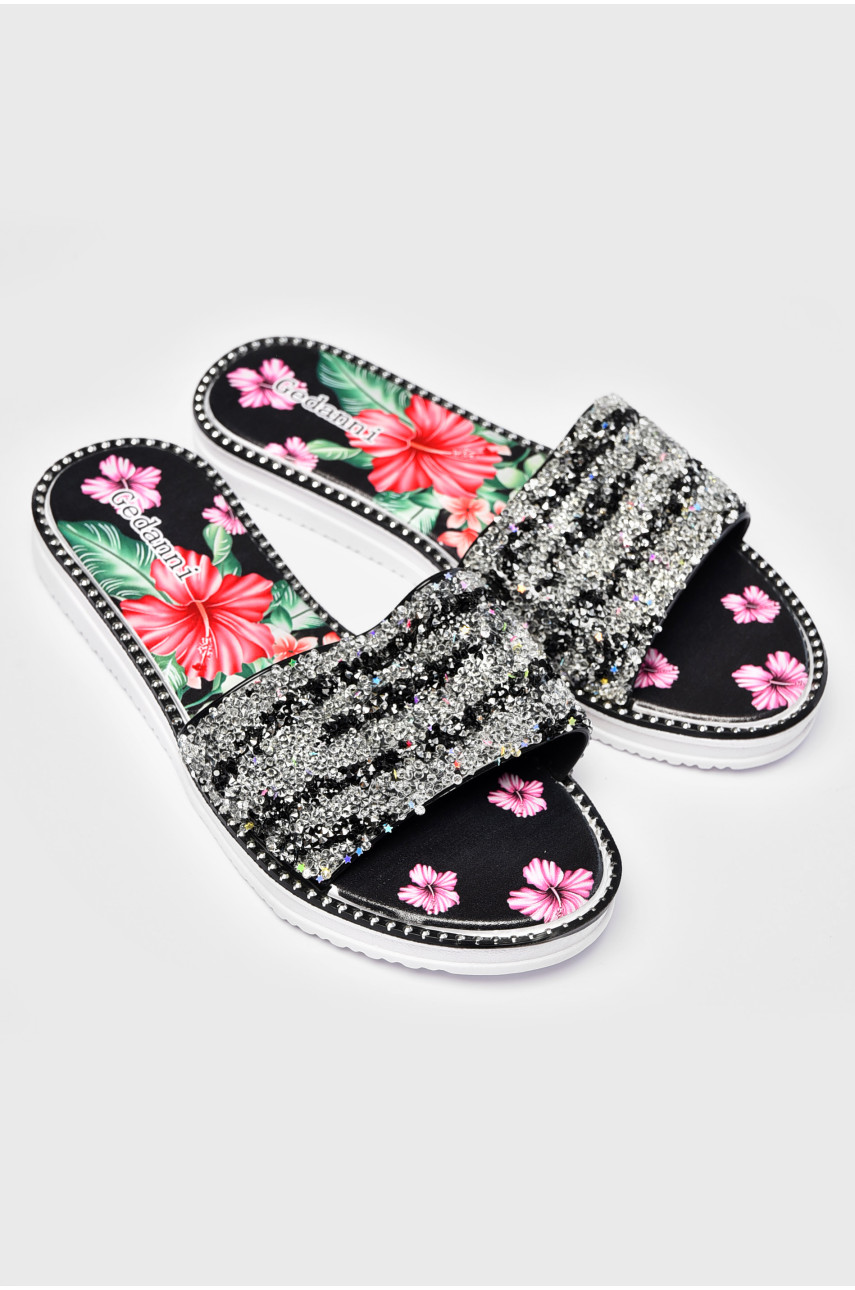 Шлепки женские черного цвета а-12 202361 Шлепки женские черного цвета а-12 202361