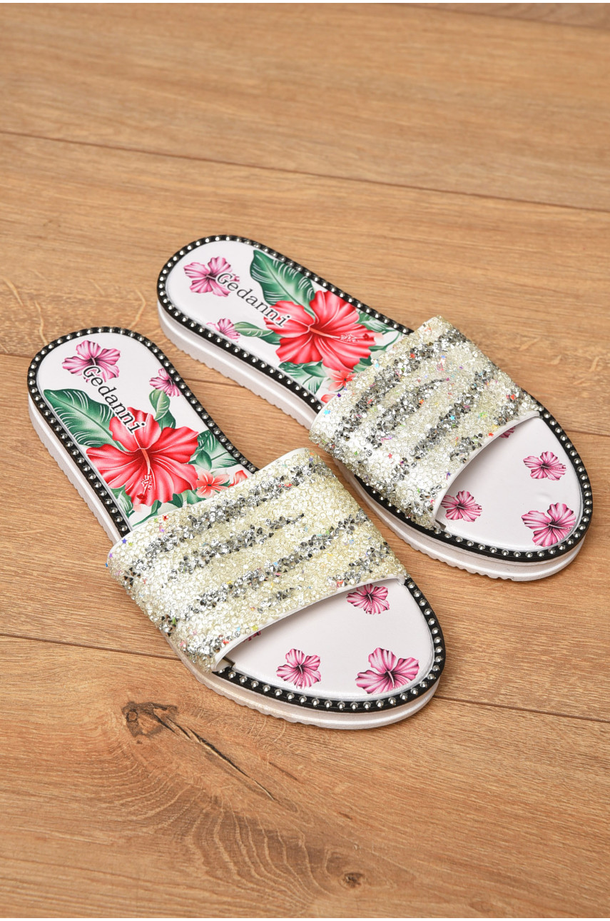 Шлепки женские белого цвета а-12 202363