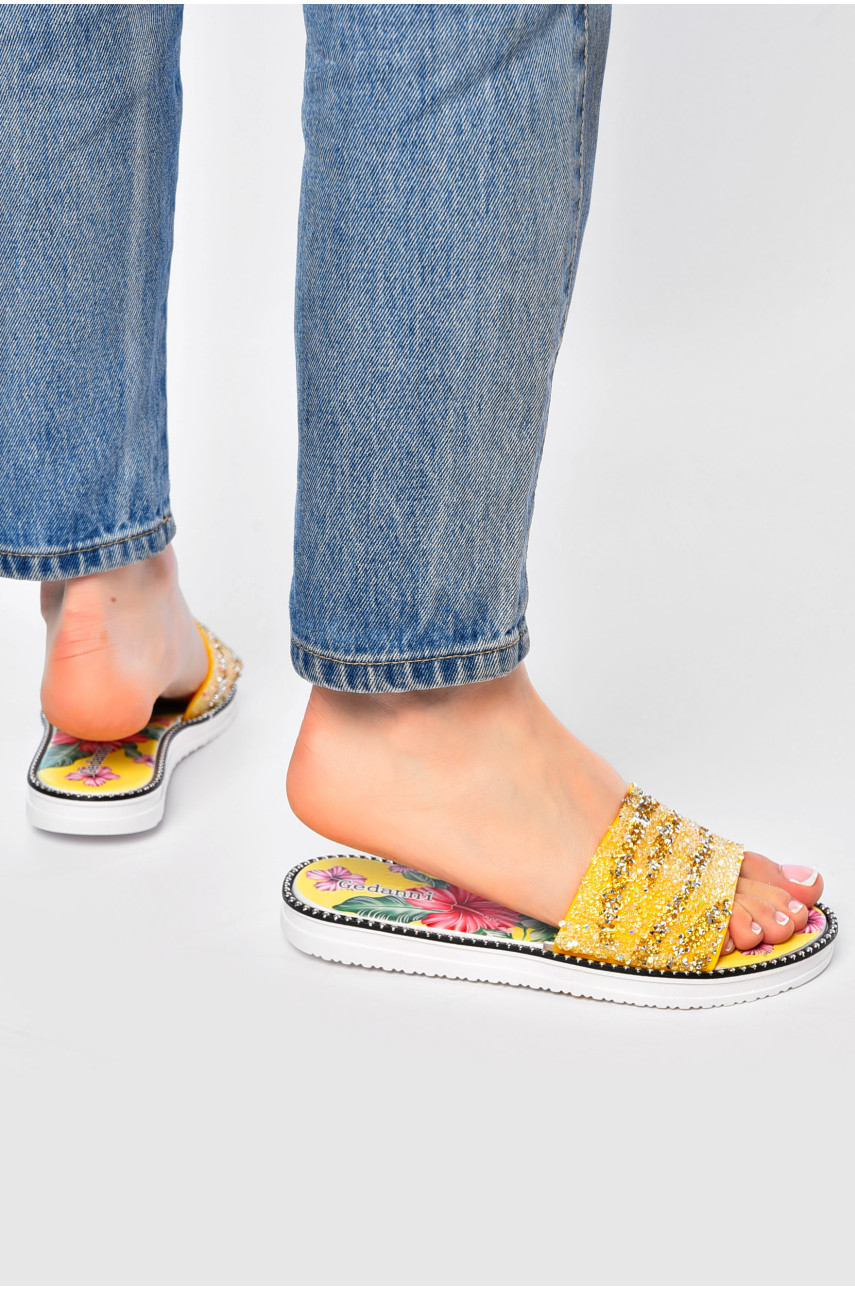 Шлепки женские желтого цвета а-12 202364 Шлепки женские желтого цвета а-12 202364