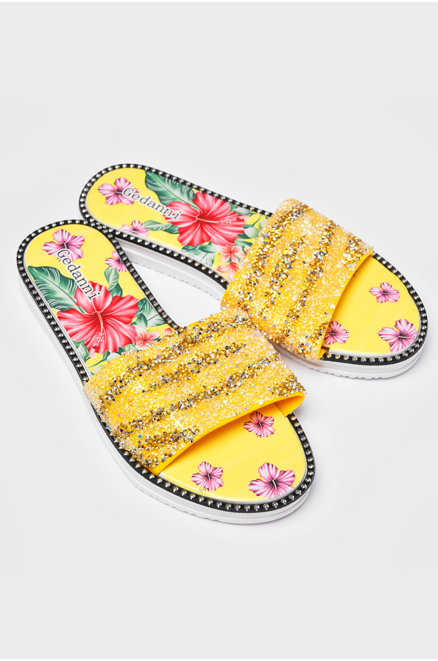 Шлепки женские желтого цвета а-12 202364 Шлепки женские желтого цвета а-12 202364