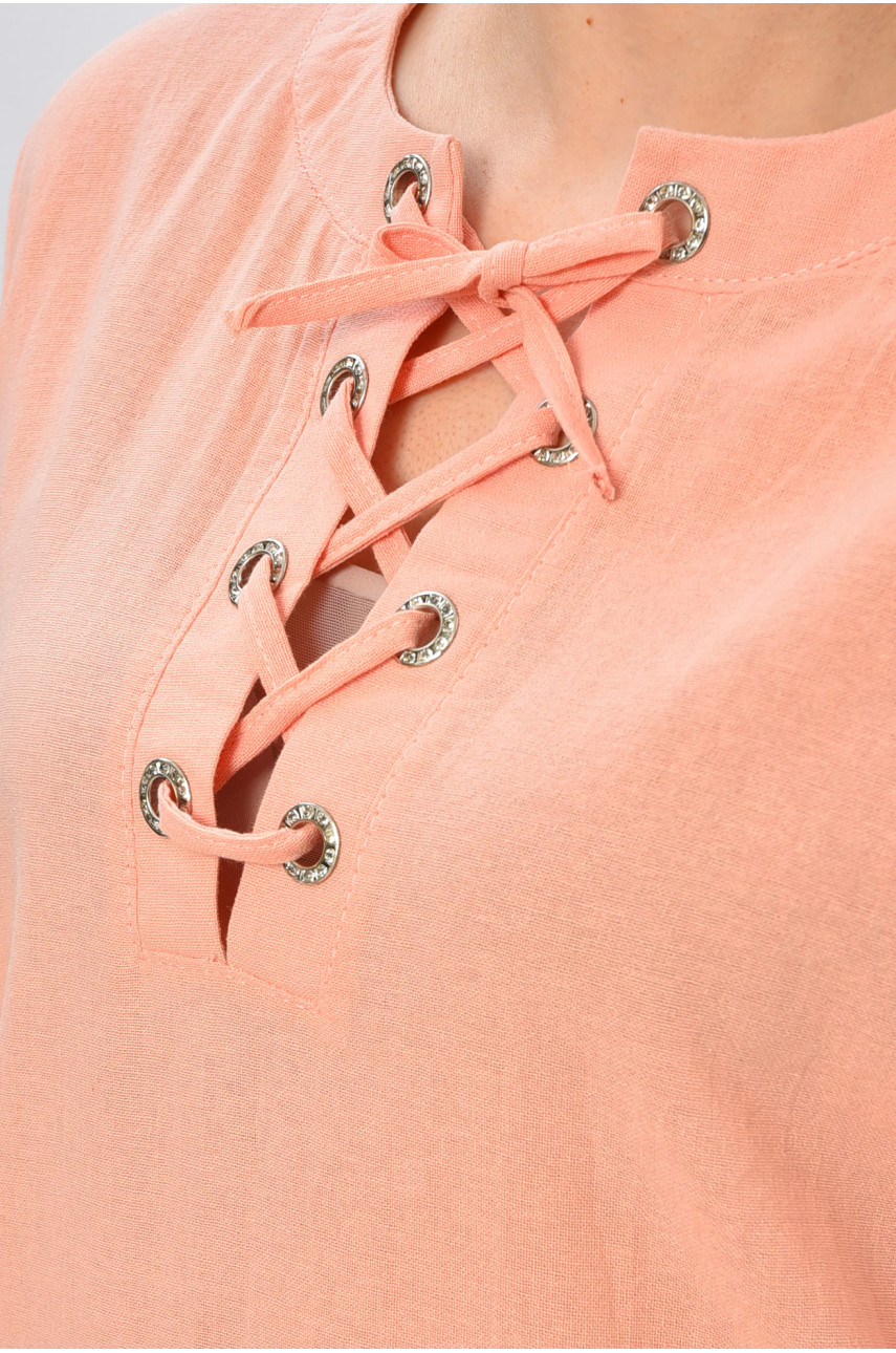 Платье женское однотонное персикового цвета 815 202373