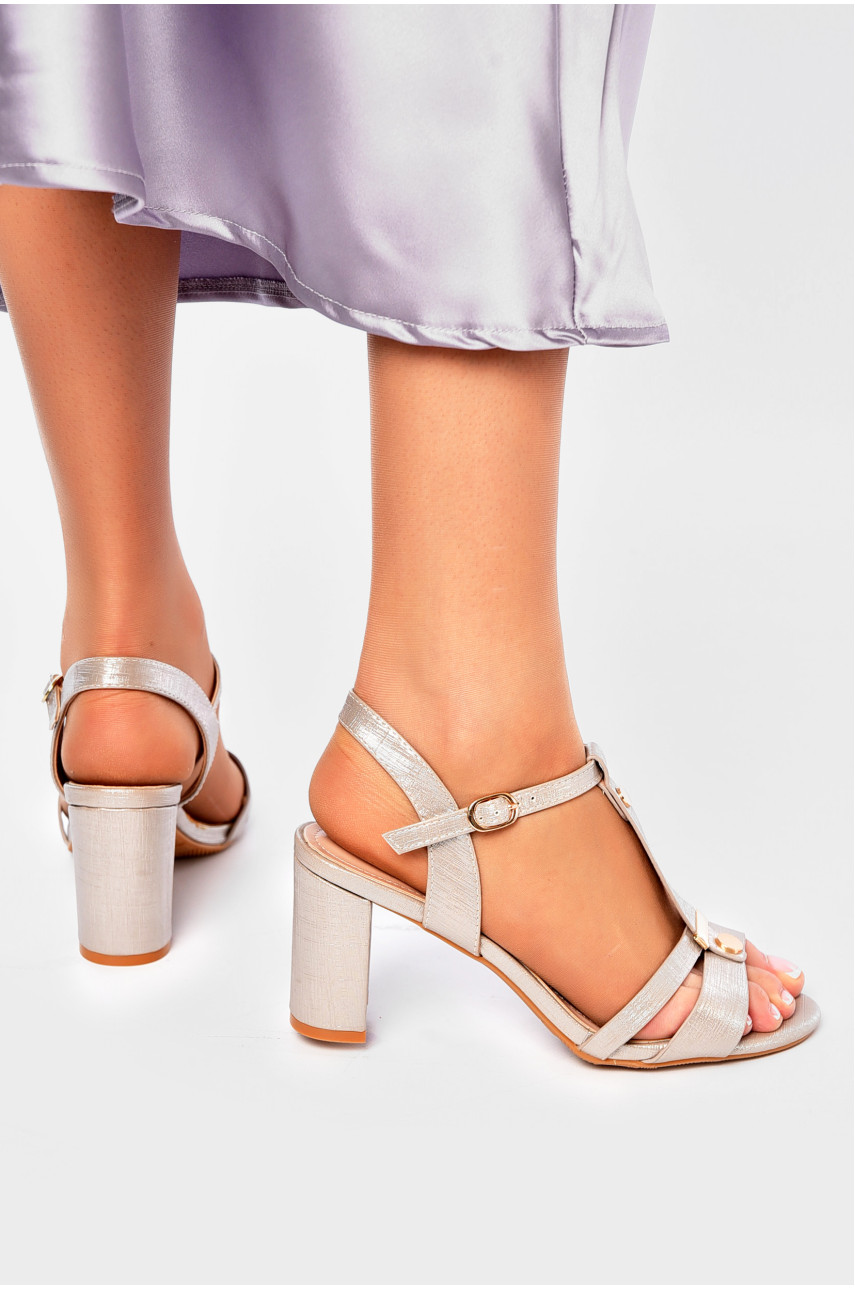 Босоножки женские серого цвета 815-29 202406