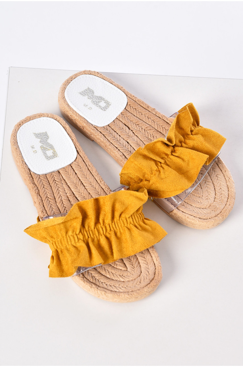 Шлепанцы женские горчичного цвета 1851-4-1 202412 Шлепанцы женские горчичного цвета 1851-4-1 202412