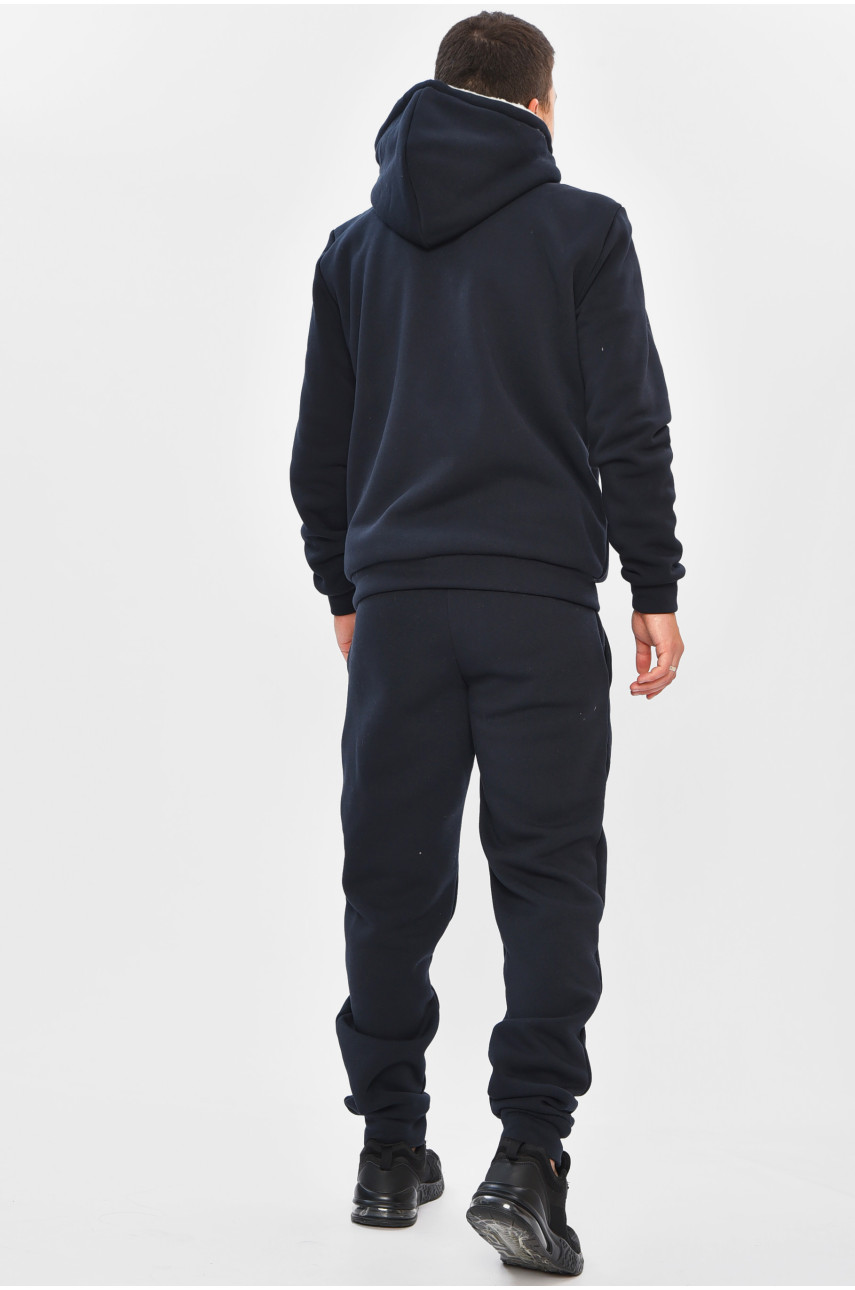 Спортивний костюм чоловічий на флісі темно-синього кольору 003 202421 Спортивний костюм чоловічий на флісі темно-синього кольору 003 202421