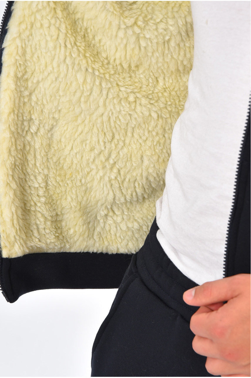 Спортивний костюм чоловічий на флісі темно-синього кольору 003 202421 Спортивний костюм чоловічий на флісі темно-синього кольору 003 202421