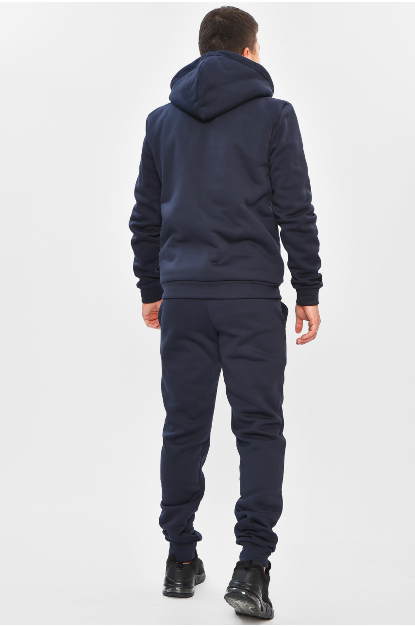 Спортивный костюм мужской на флисе синего цвета 003 202423 Спортивный костюм мужской на флисе синего цвета 003 202423